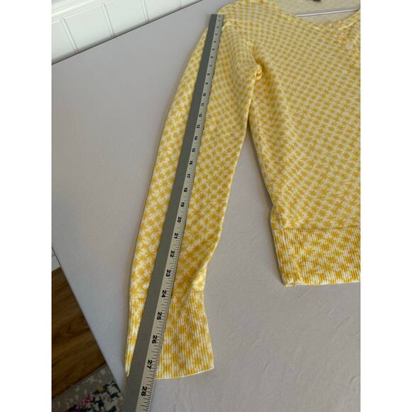 Classic Preppy Women's Plus XXL Button Front Cardigan Yellow Knit Sweater Retro - Picture 9 of 10